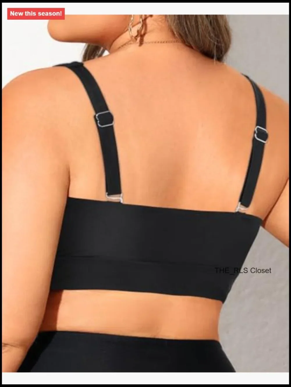 Plus Size Bikini Top Only Lace Up V Neck Swimsuit Top for Large Bust Swimwear